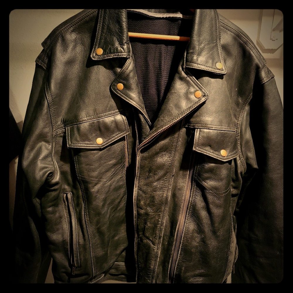 Black leather Motorcycle Jacket